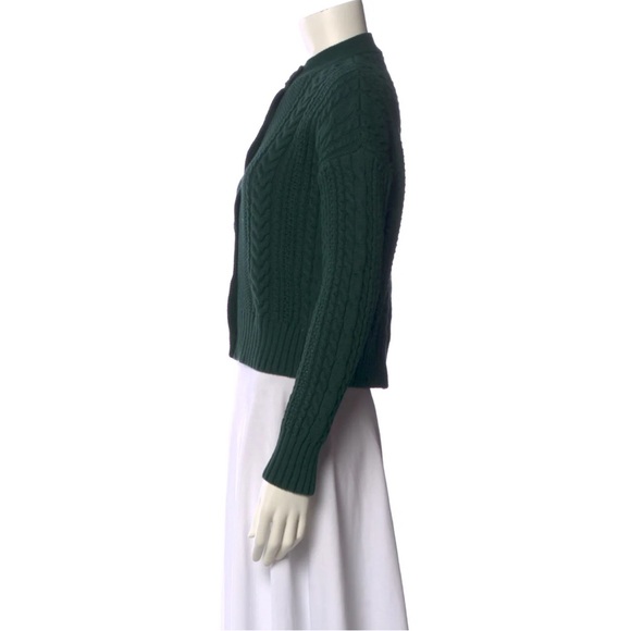 Alex Mill Nico Chunky Cotton cable knit Cardigan in Evergreen size Medium - Picture 5 of 13